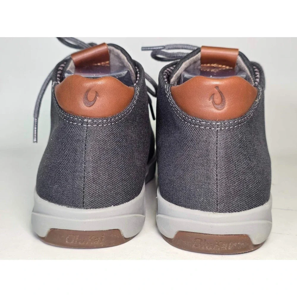 OluKai Nana Hele Wai'apo Men's Chukka Boots Size 9.5 Dark Gray Canvas Mid Shoes